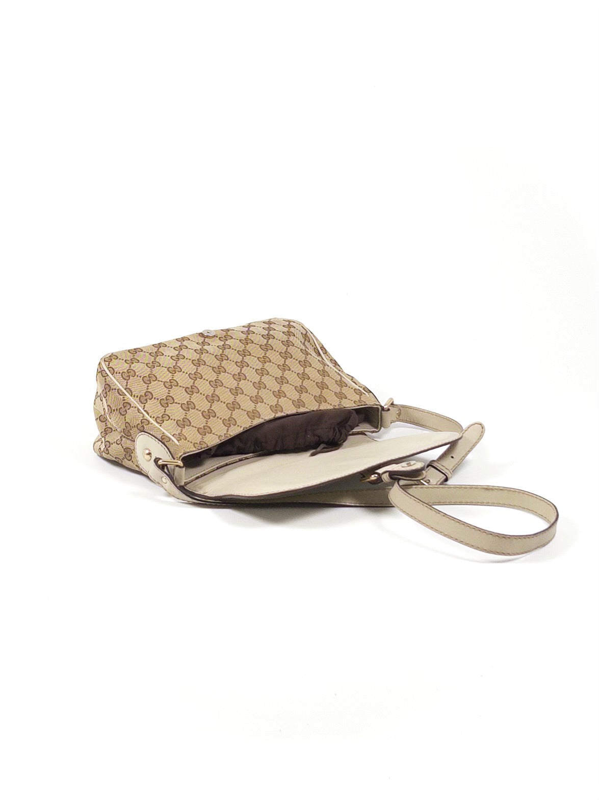 Gucci GG Canvas Leather Flap Shoulder Bag