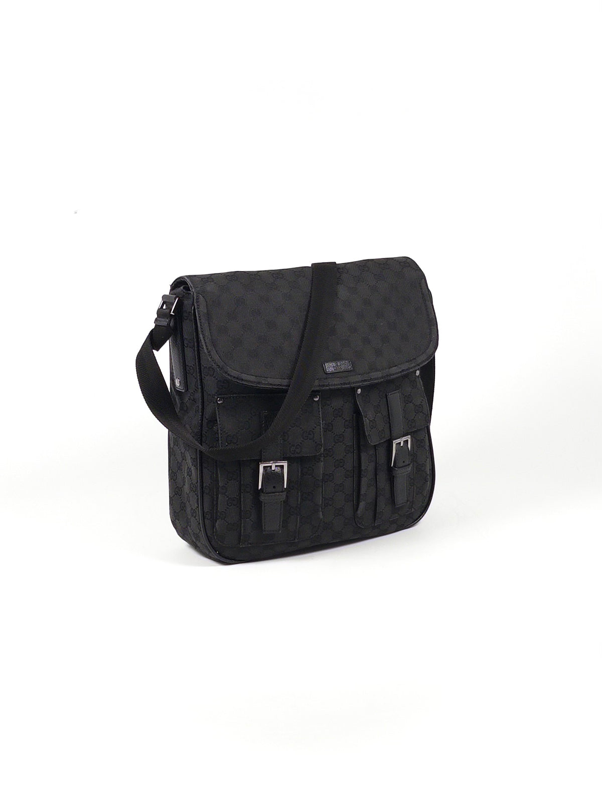 Gucci GG Canvas Leather Shoulder Bag Unisex