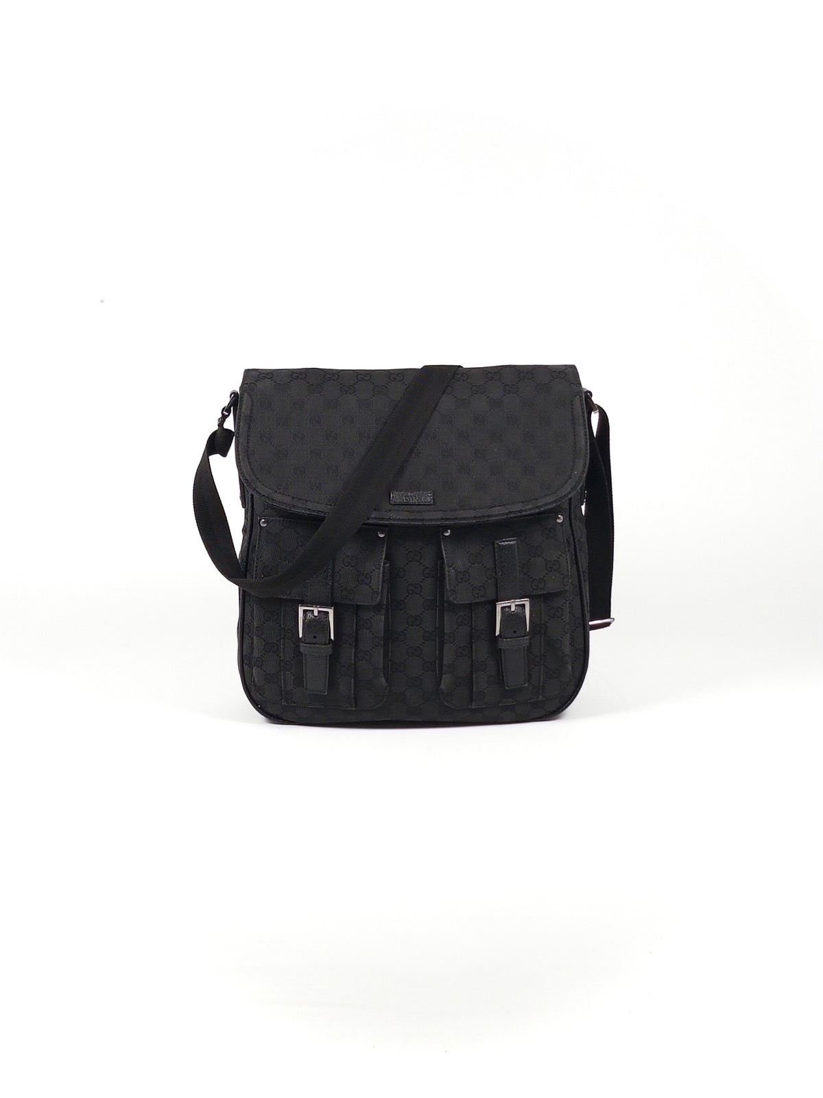 Gucci GG Canvas Leather Shoulder Bag Unisex