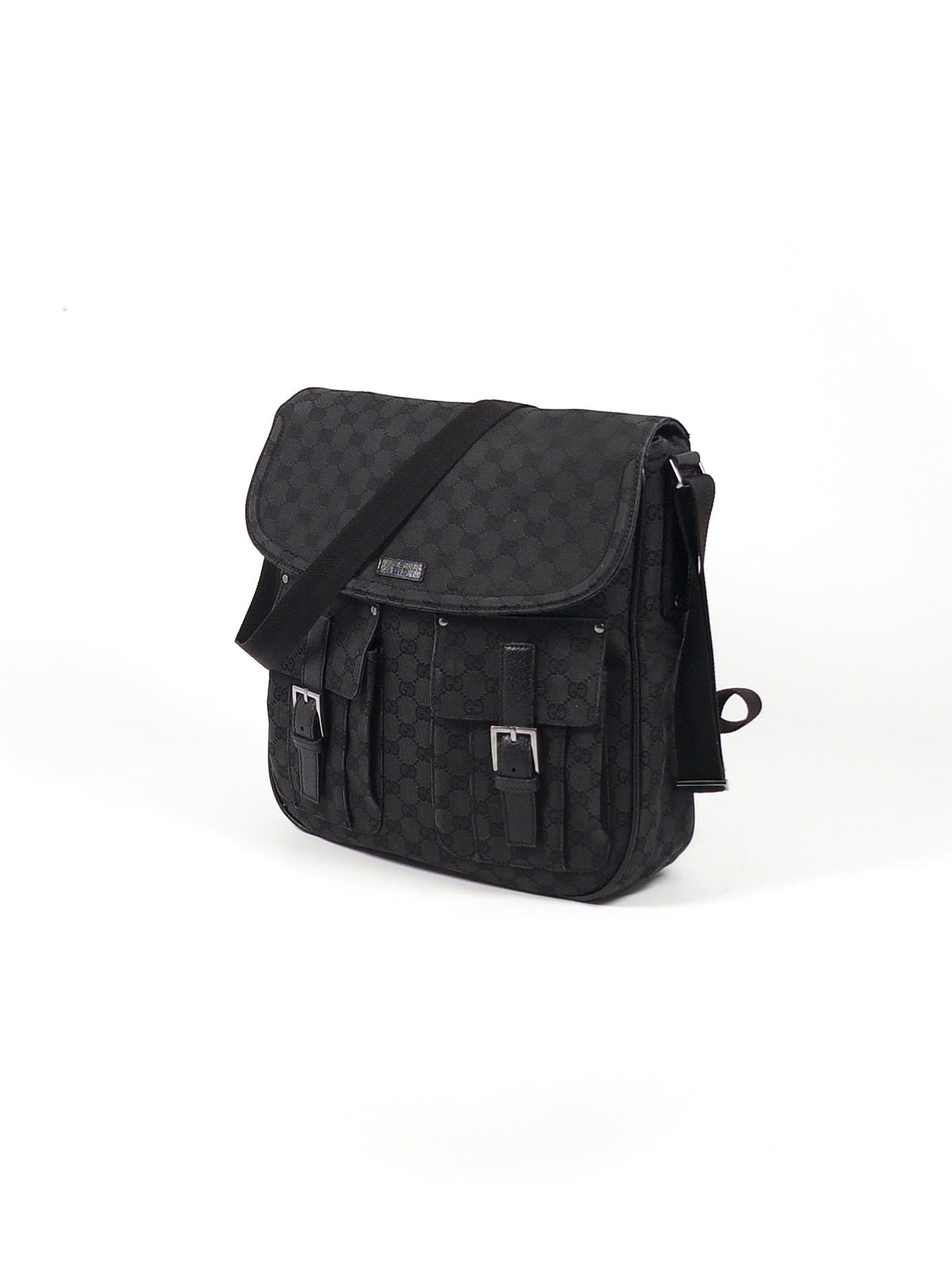 Gucci GG Canvas Leather Shoulder Bag Unisex