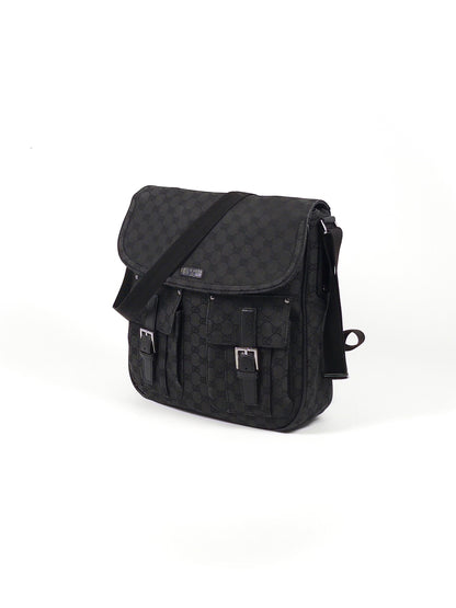 Gucci GG Canvas Leather Shoulder Bag Unisex