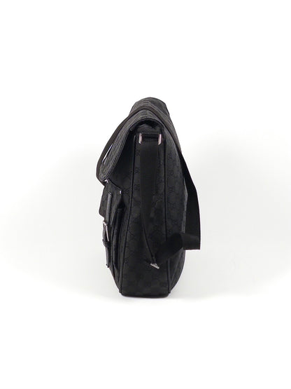 Gucci GG Canvas Leather Shoulder Bag Unisex