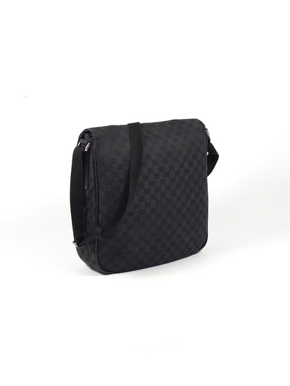 Gucci GG Canvas Leather Shoulder Bag Unisex