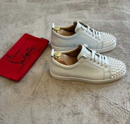 Christian Louboutin Junior Spike Sneaker white