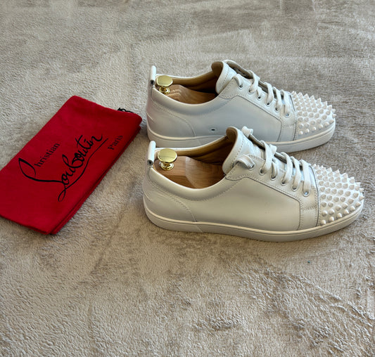 Christian Louboutin Junior Spike Sneaker white