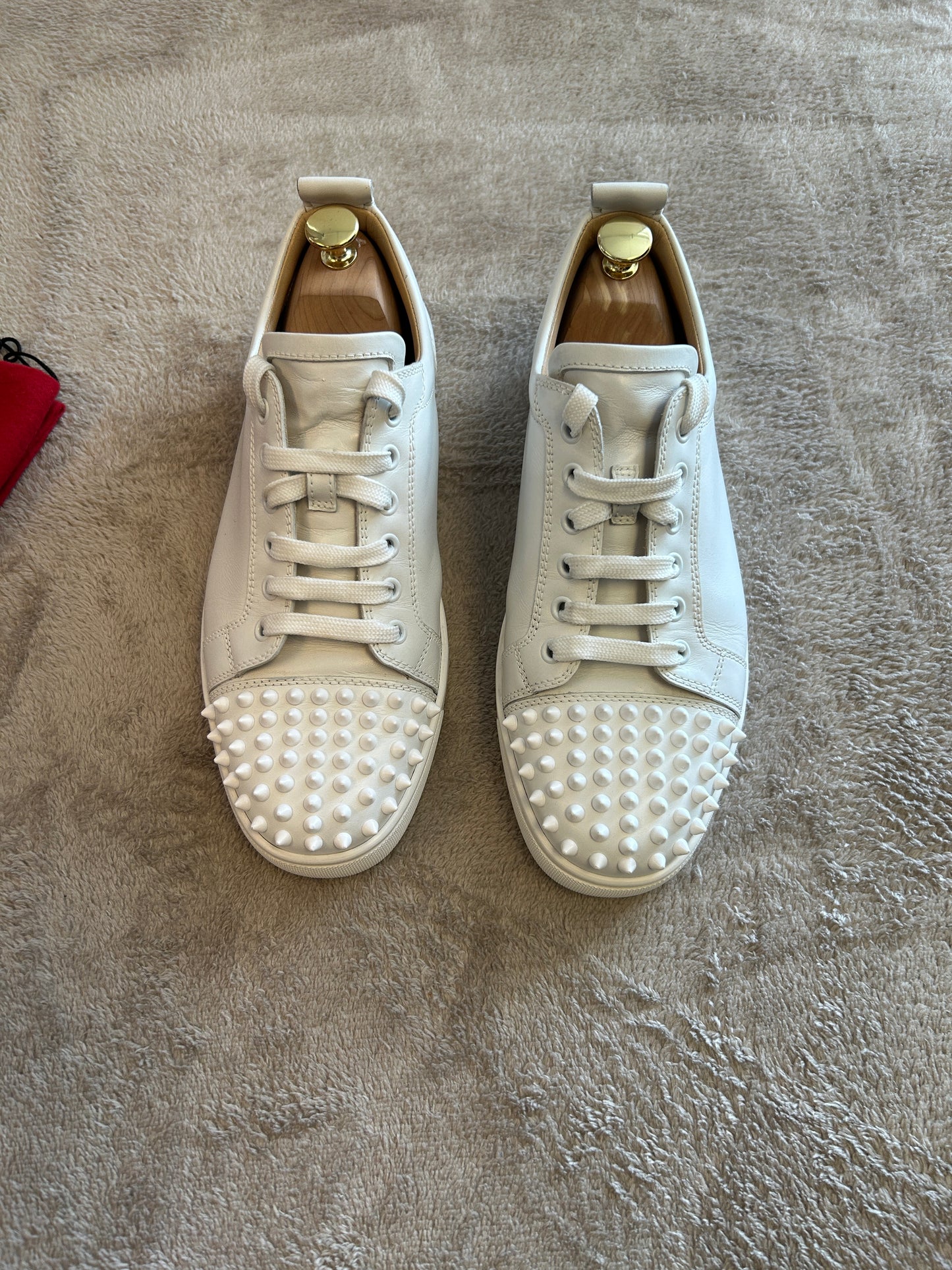 Christian Louboutin Junior Spike Sneaker white