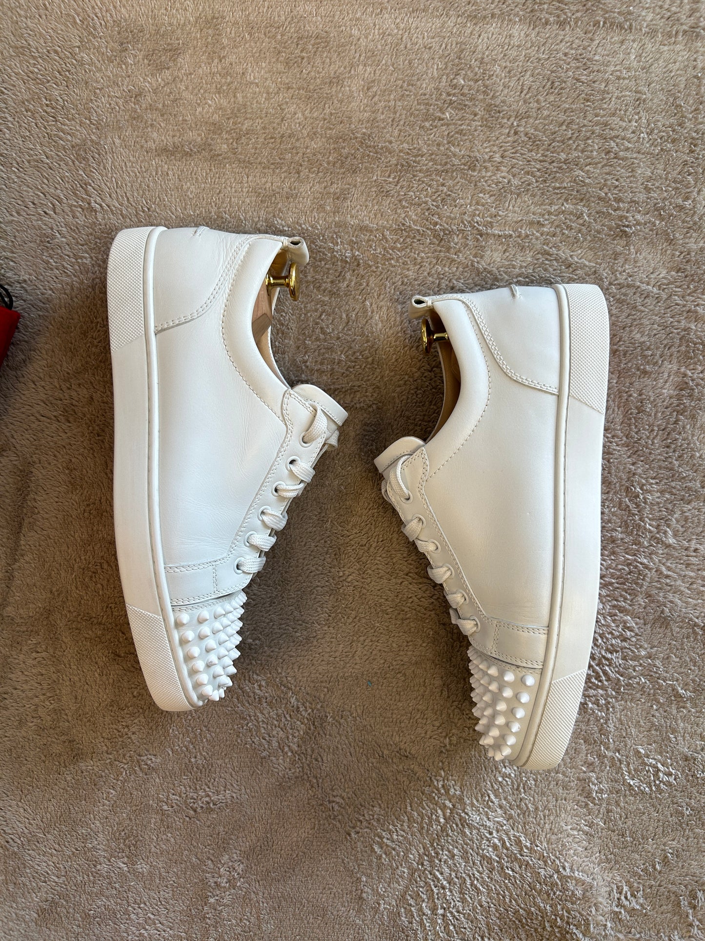 Christian Louboutin Junior Spike Sneaker white