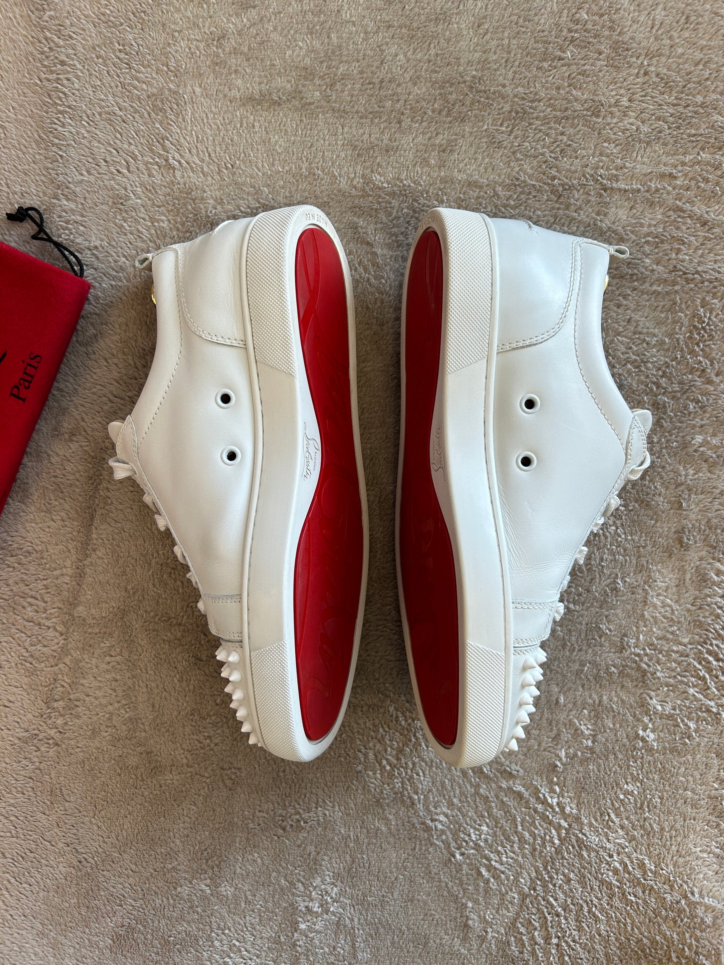 Christian Louboutin Junior Spike Sneaker white