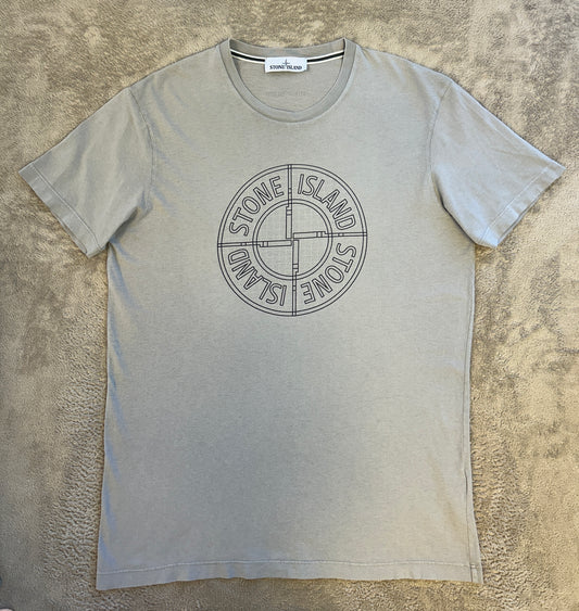 Stone Island Compass Logo T-Shirt – Light Grey