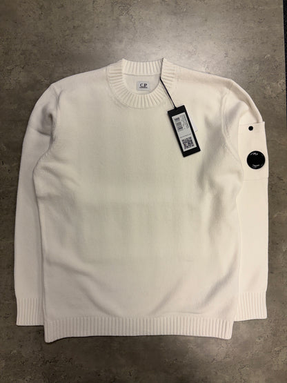 C.P. Company Cotton Chenille Crew Neck Sweatshirt - White