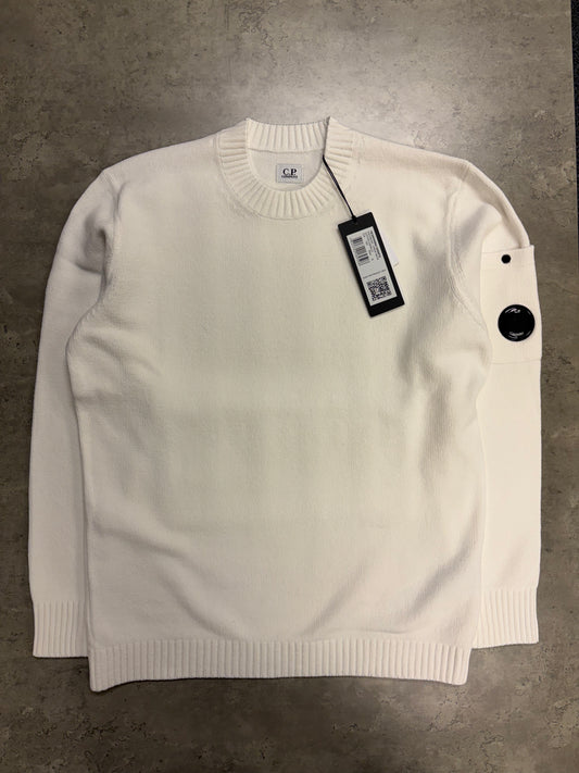 C.P. Company Cotton Chenille Crew Neck Sweatshirt - White