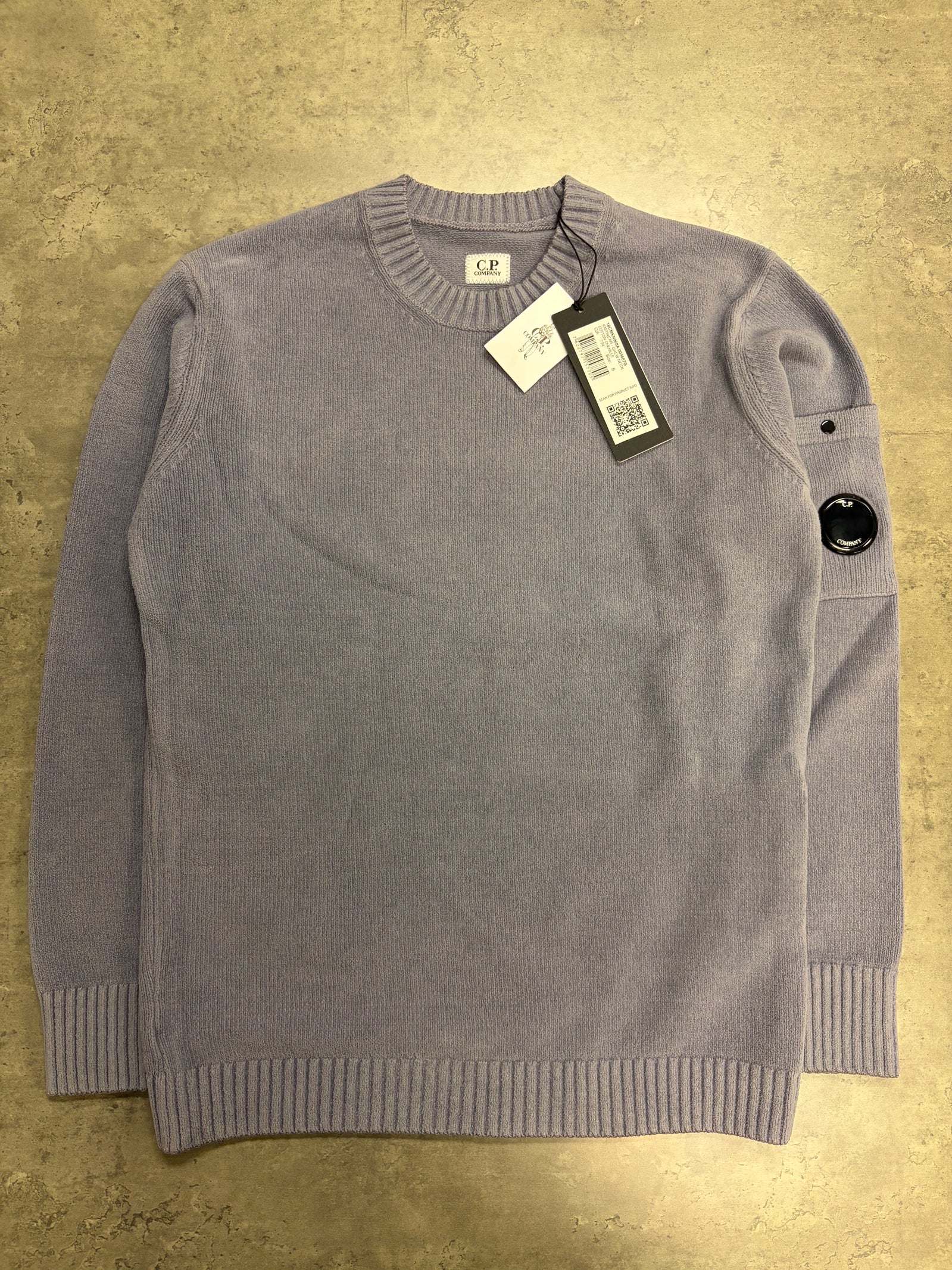 C.P. Company Cotton Chenille Crew Neck Sweatshirt - Lavender
