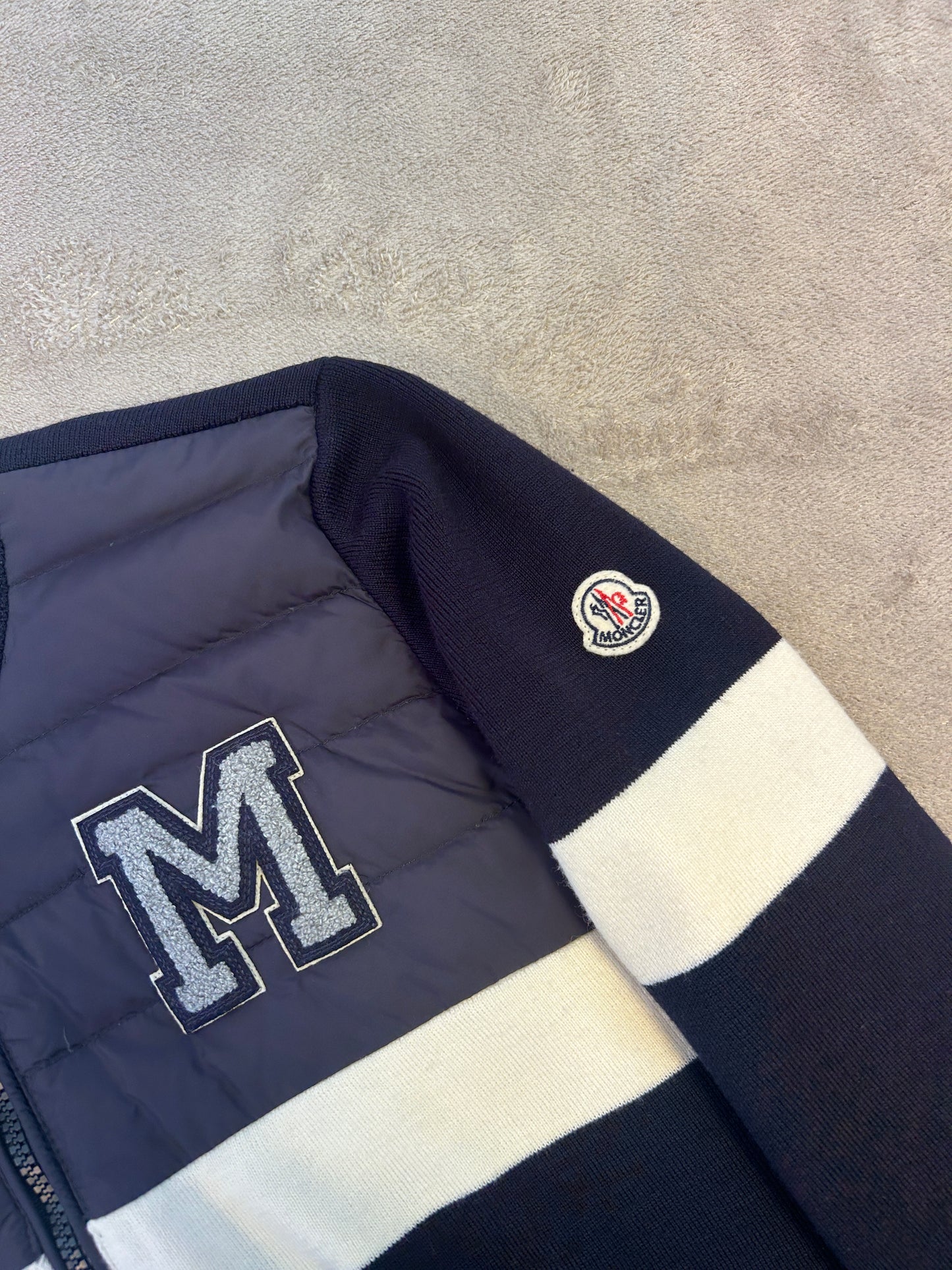 Moncler Padded & Knitted "M" Logo Cardigan KIDS