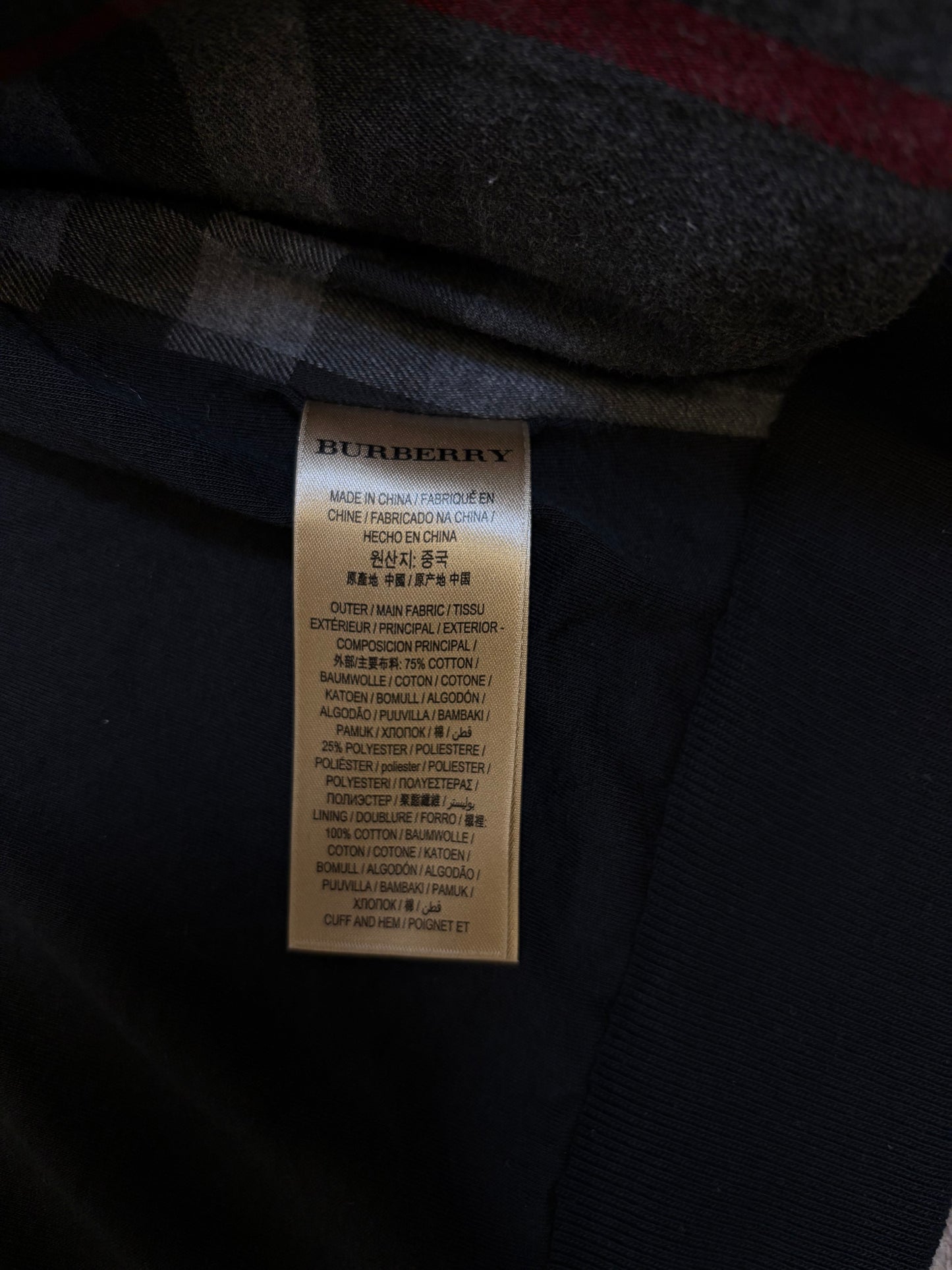 Burberry Check Hoodie (Fits L/XL)