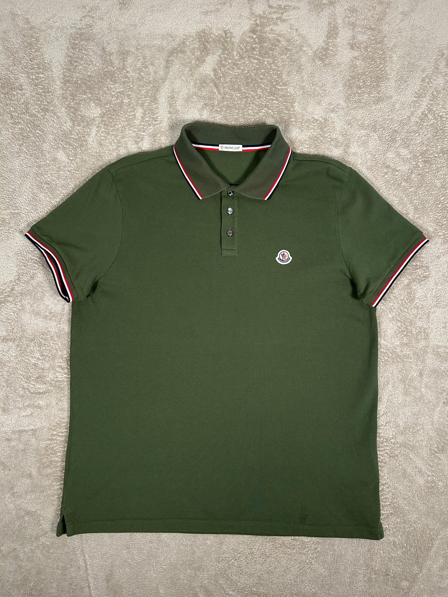 Moncler Tricolur Polo Shirt - Green