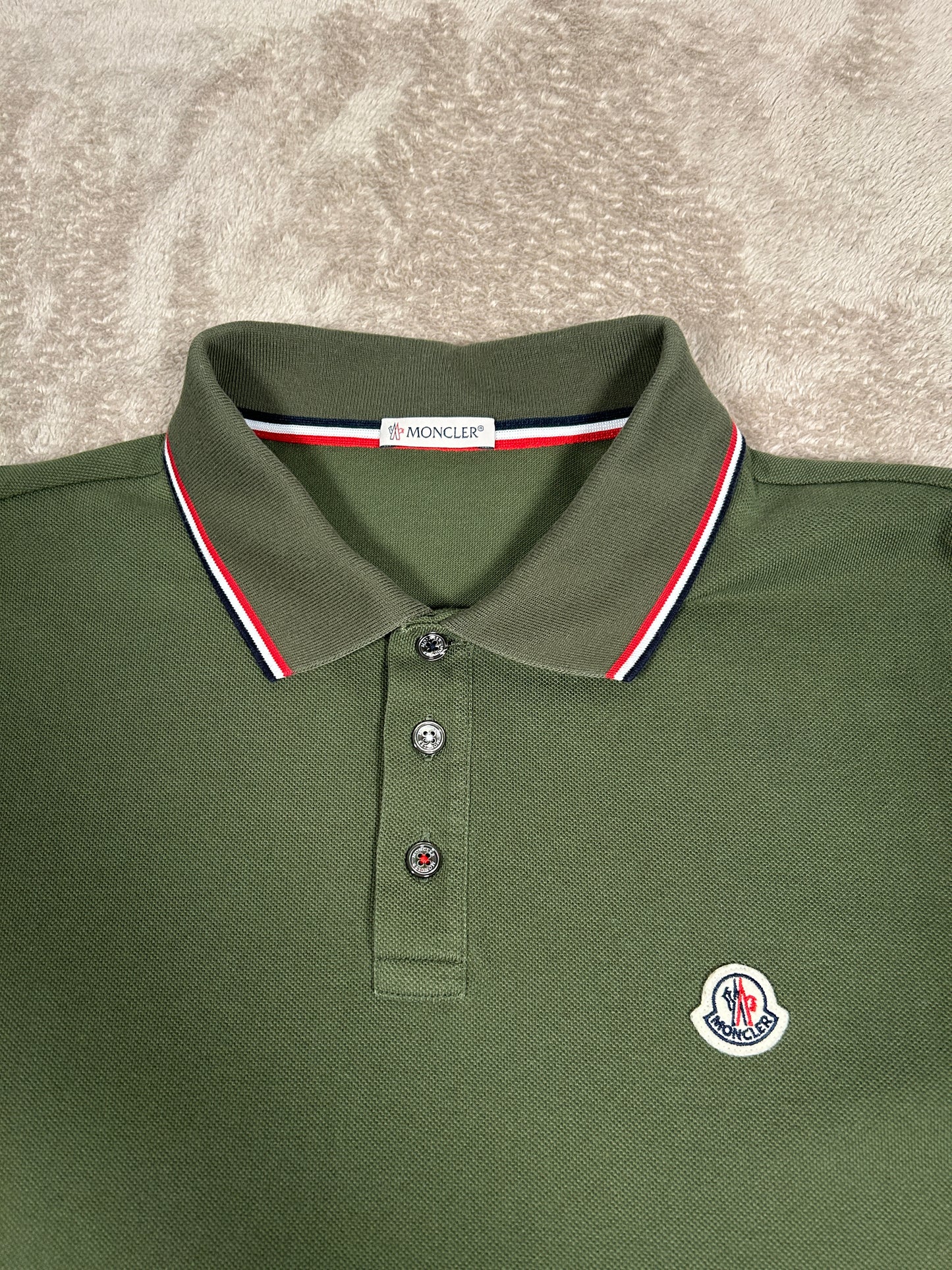 Moncler Tricolur Polo Shirt - Green