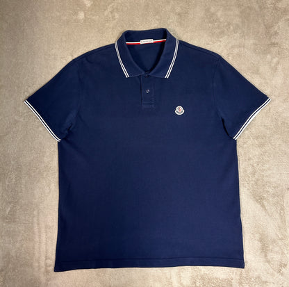 Moncler Striped Trim Polo Shirt - Navy