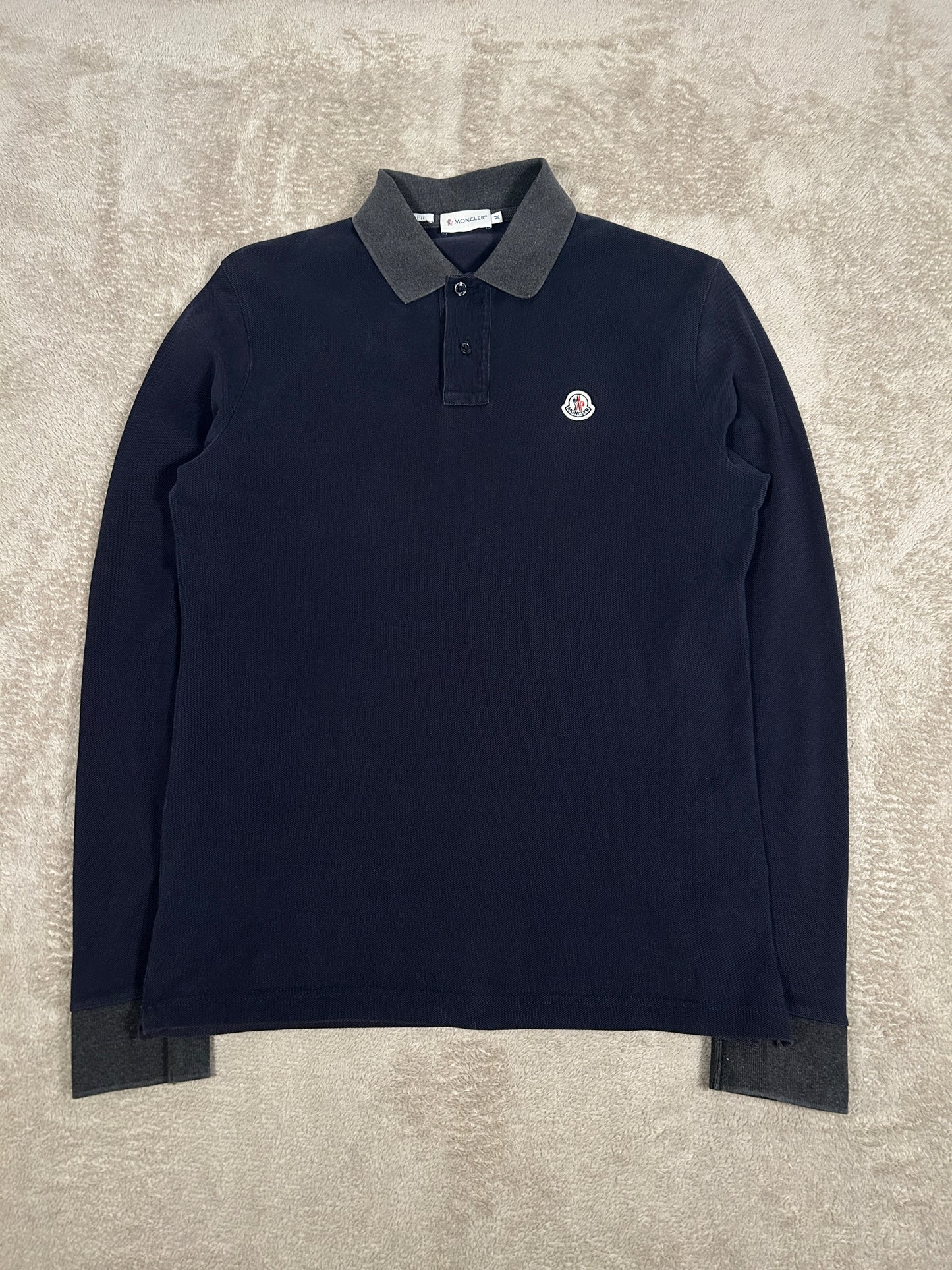 Moncler Long Sleeve Polo Shirt (Fits Small)