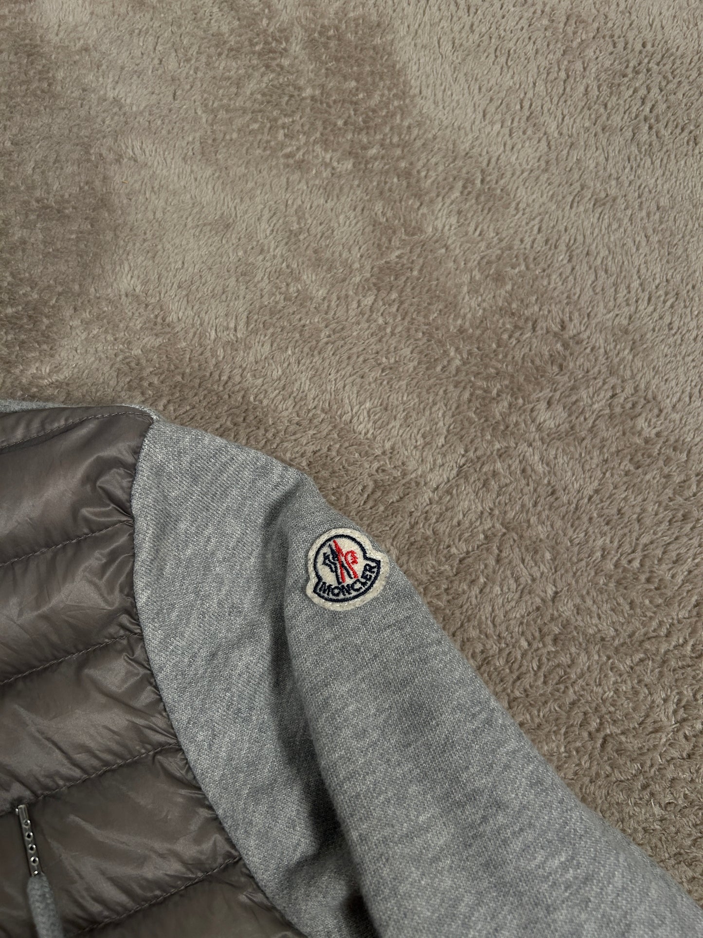 Moncler Hooded Down Cardigan (Fits Small)