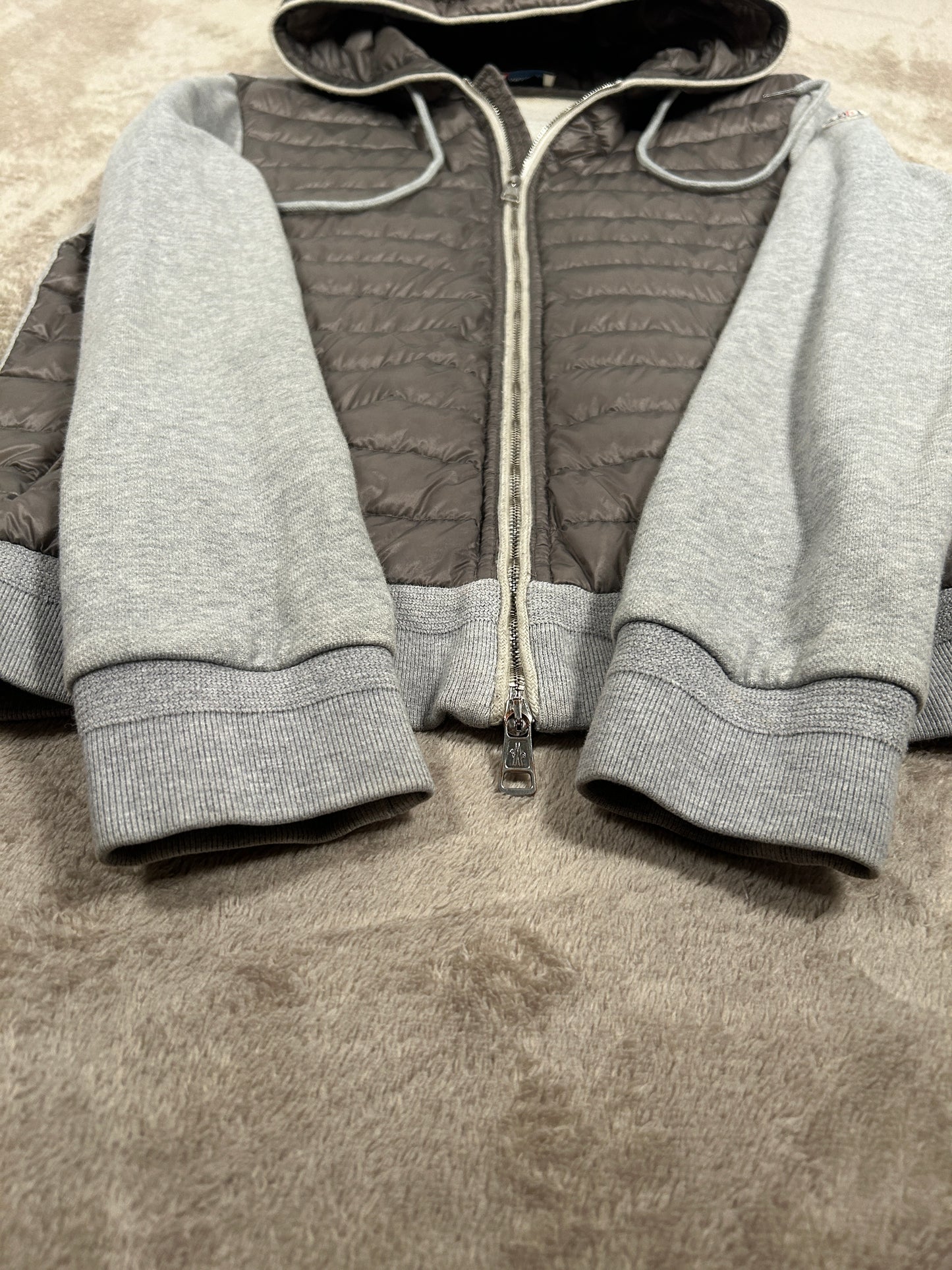 Moncler Hooded Down Cardigan (Fits Small)