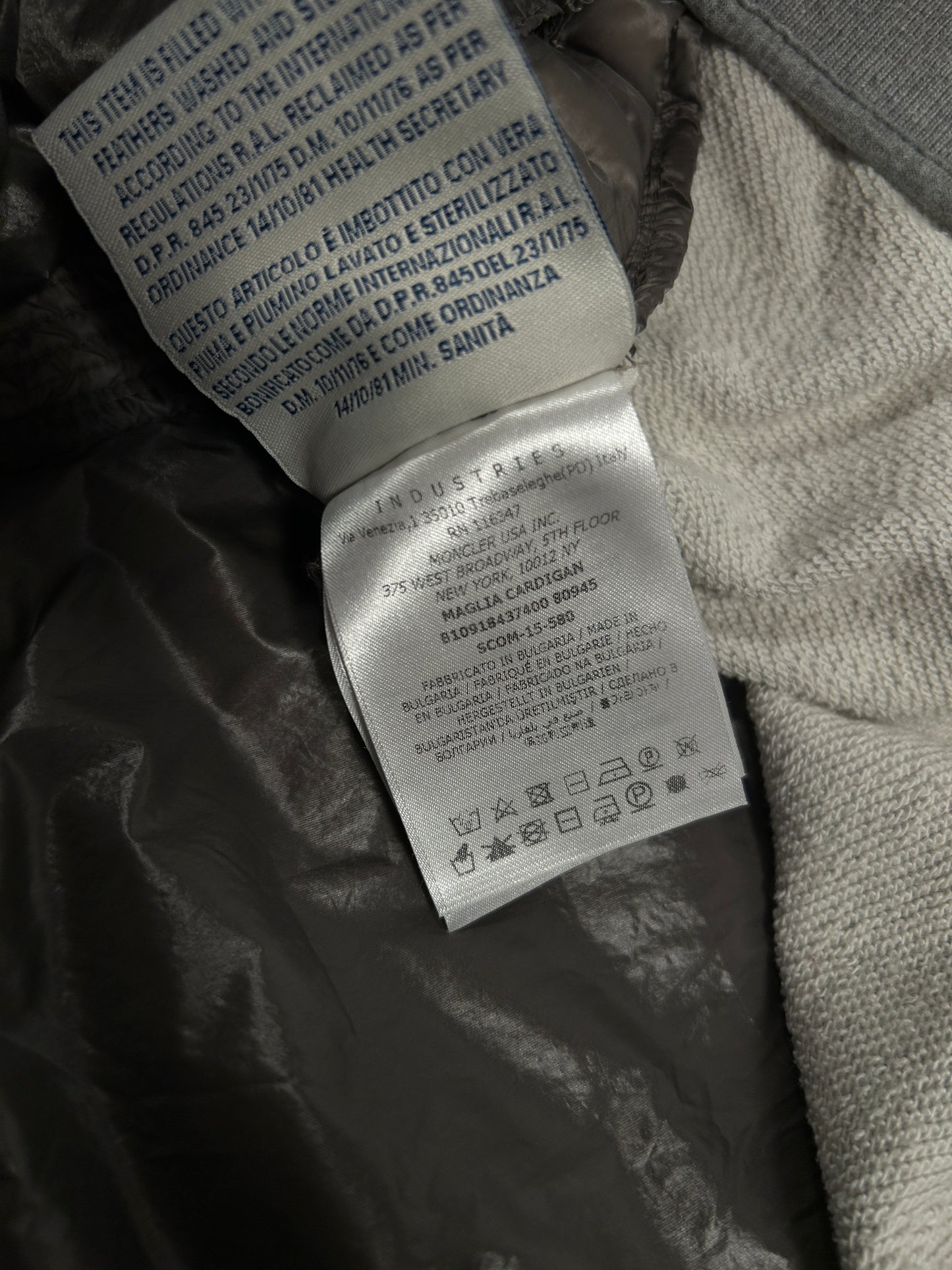 Moncler Hooded Down Cardigan (Fits Small)