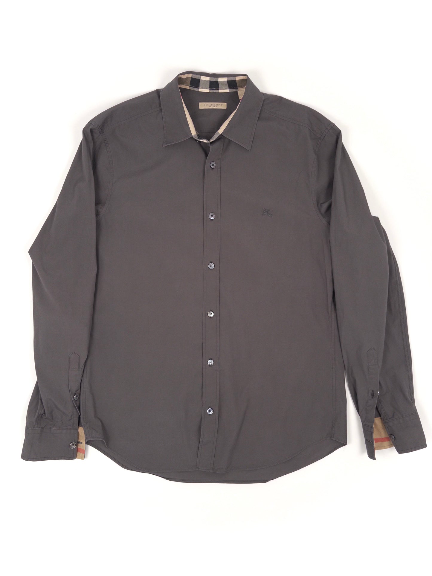 Burberry Check Button Shirt Grey