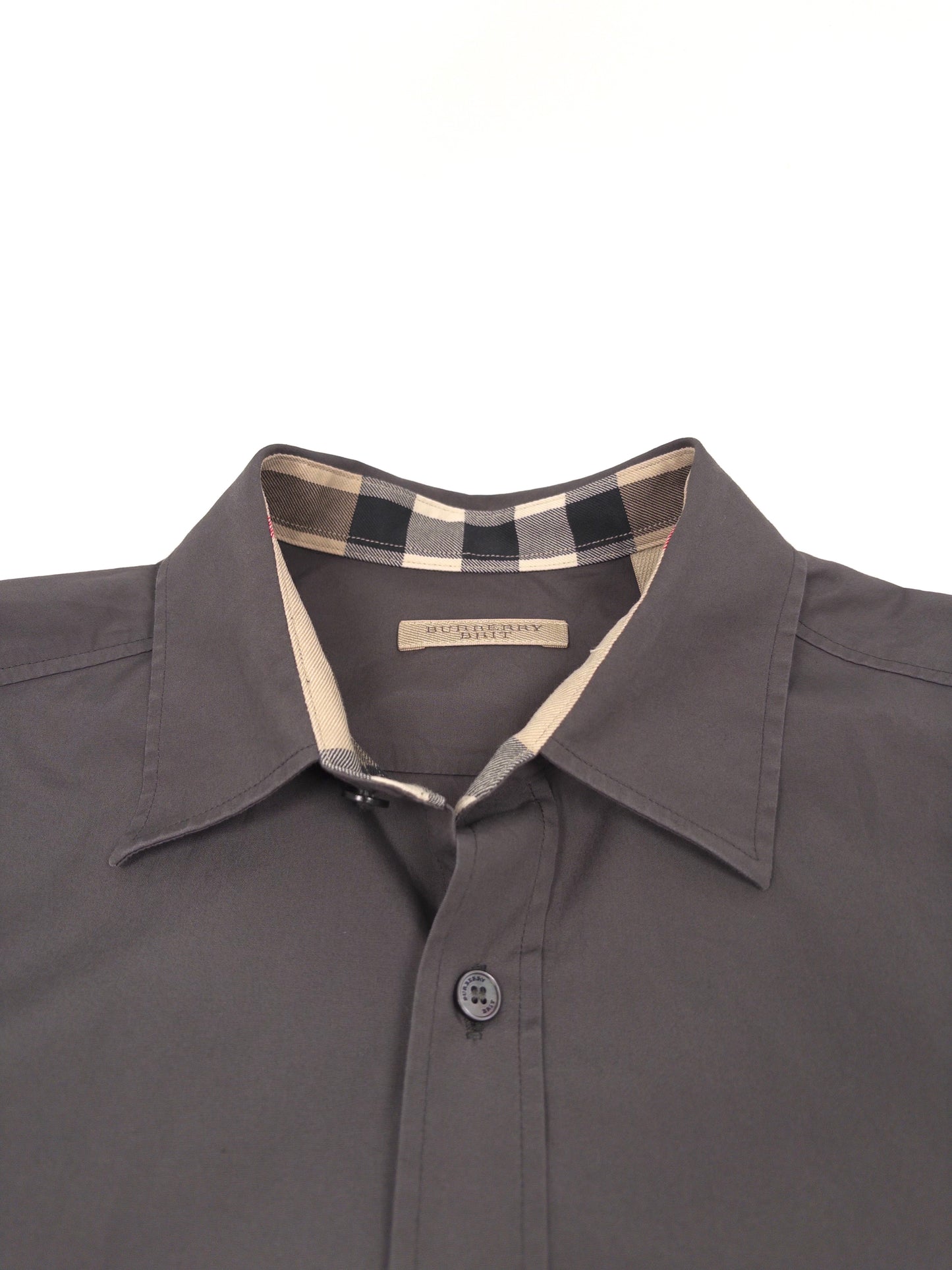Burberry Check Button Shirt Grey
