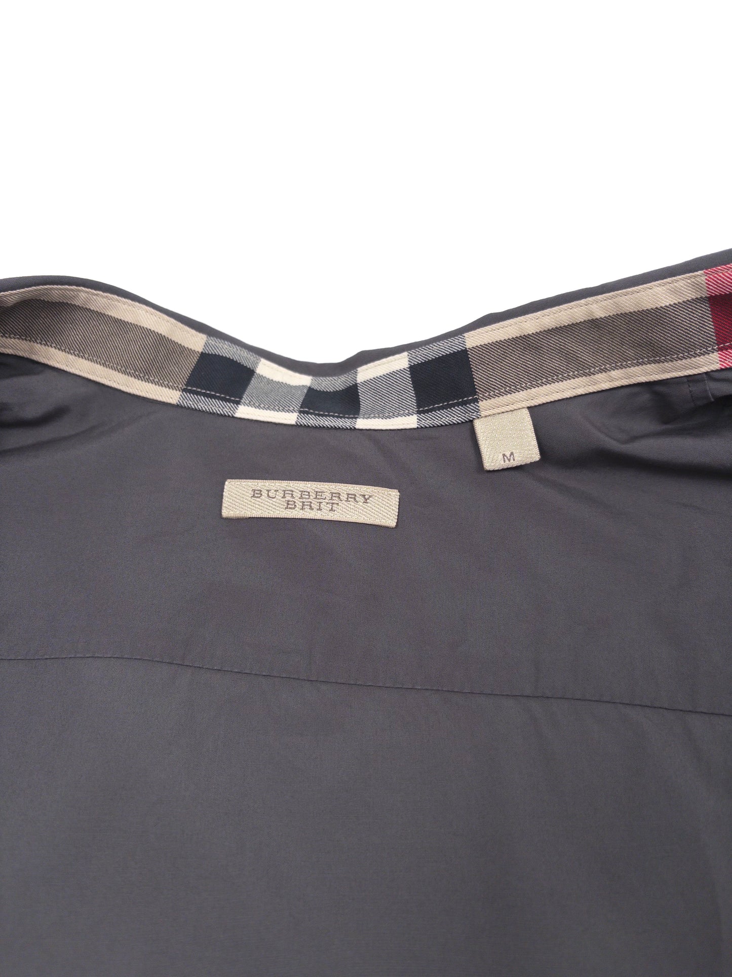Burberry Check Button Shirt Grey