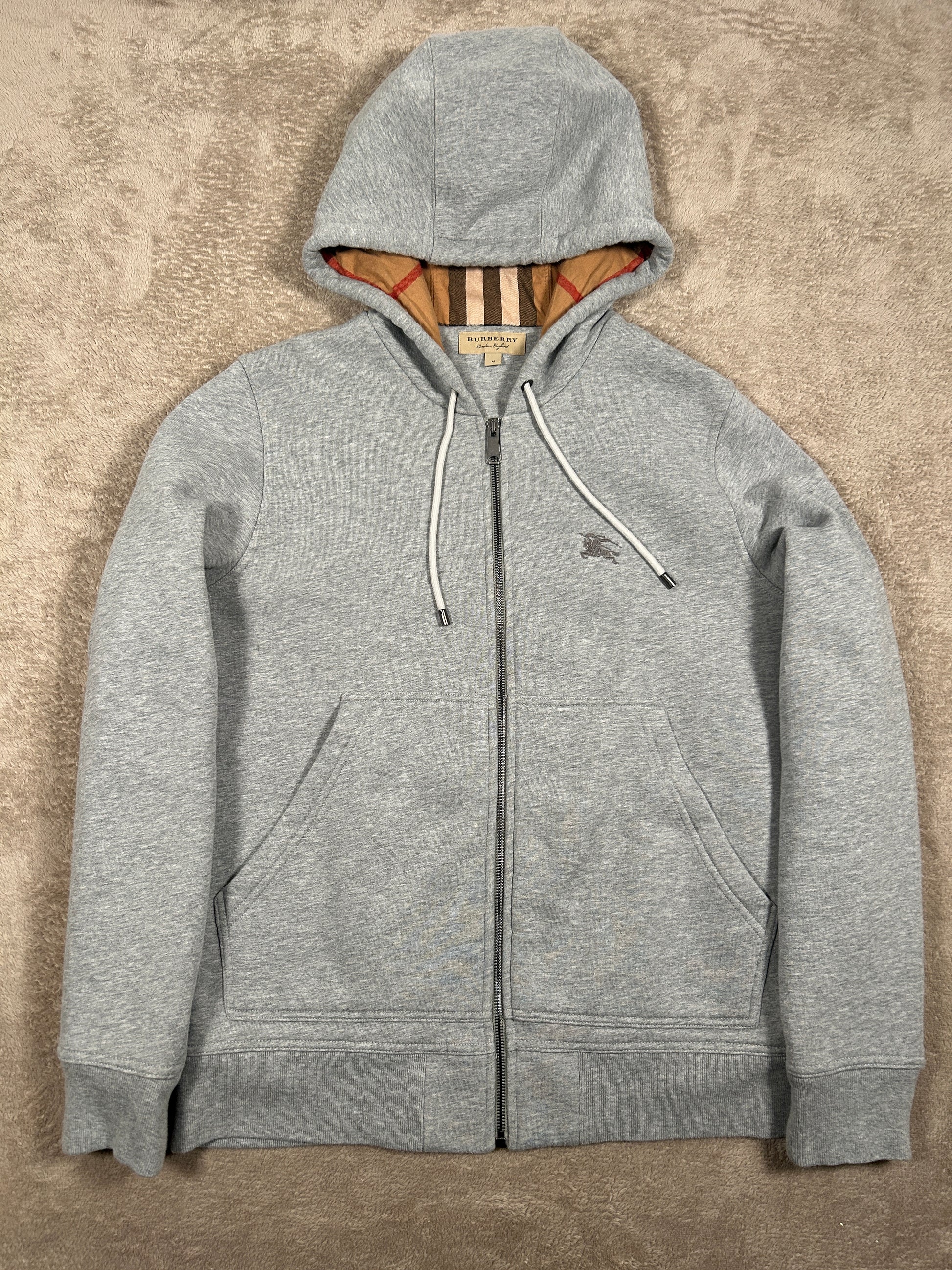 Burberry Zip Up Mens Grey Burberry Hoodie Burberry Cotton Blend